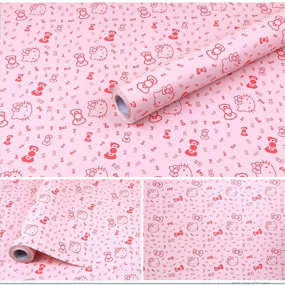 45 см X 1000 см HelloKitty, водонепроницаемые самоклеящиеся обои из ПВХ, настенные наклейки для гостиной, телевизора, стены, спальни, для детей, креативные