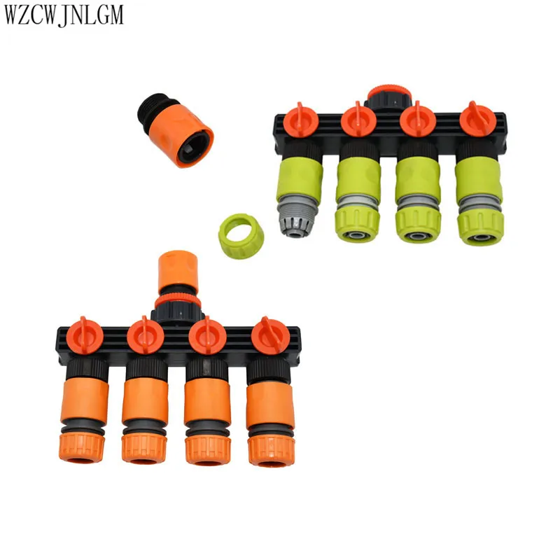 Разветвитель для садового орошения с 4 ходовым краном 1 шт.|hose fitting|1/2 hose connectoradapter |