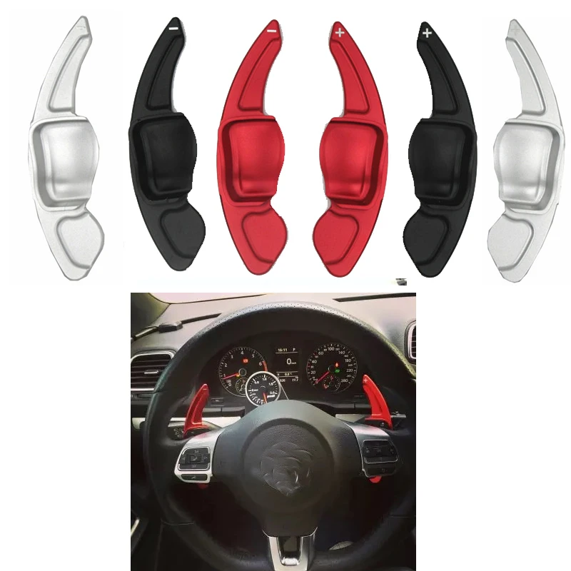 

New Car Steering wheel shift paddle Shifter Extension Accesories Fit For VW Tiguan Golf 6 MK5 MK6 Jetta GTI R20 R36 CC Scirocco