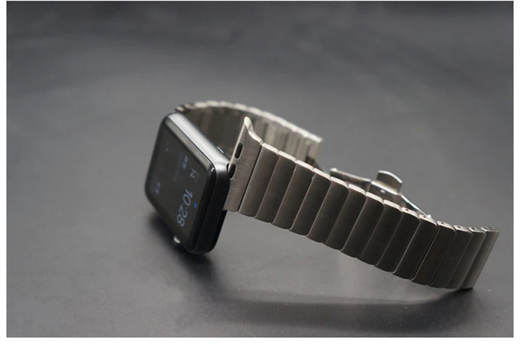 Браслет URVOI link для apple watch, ремешок серии 5, 4, 3, 2, 1, ремешок из нержавеющей стали для iwatch с бабочкой, пряжка 38/40/42/44 мм