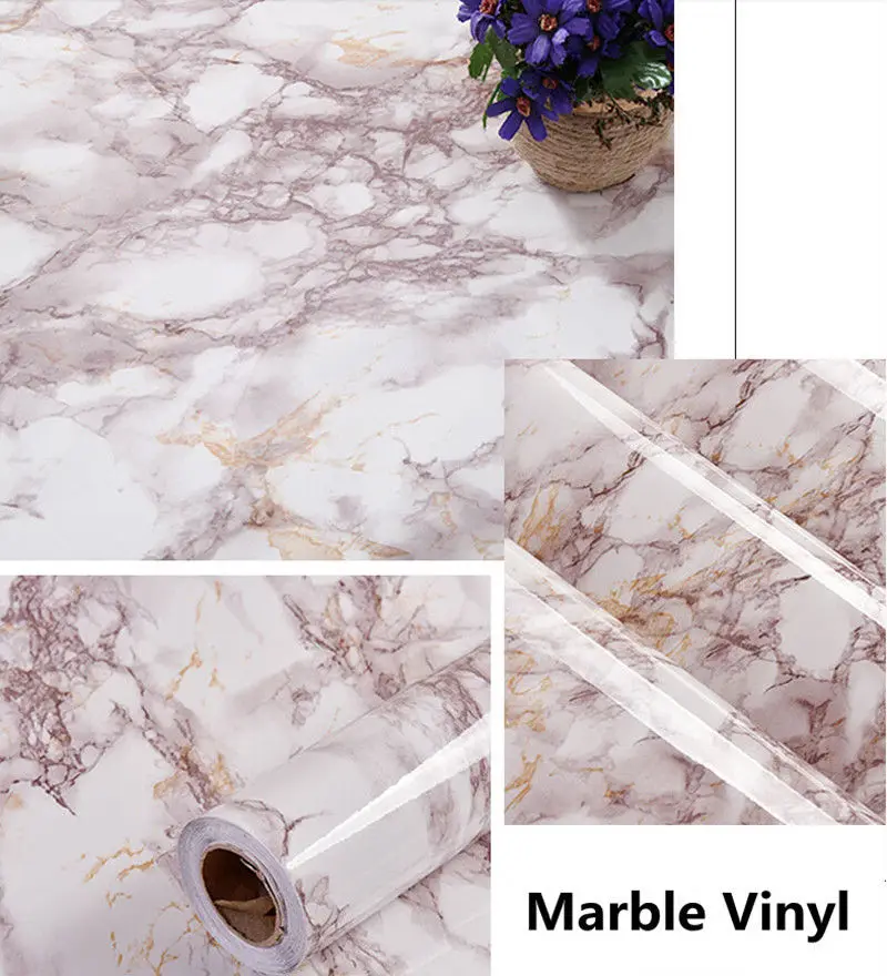 Водонепроницаемые самоклеящиеся обои из ПВХ с имитацией мрамора 1 22x0 5 м|Наклейки