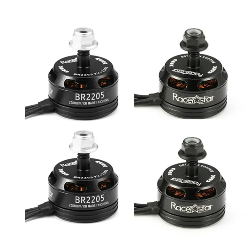 Бесщеточный двигатель Racerstar Racing Edition 2205 BR2205 2300KV 2 4S черный для квадрокоптера QAV250
