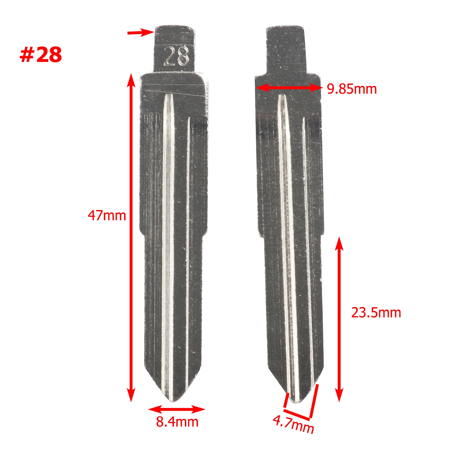 No.28 Top PIN groove Jingyuqin 15 шт. ключ пустой для hyundai Tucson Getz Matri Sonata Santa fe fit Kia HYN14RFH KD флип лезвие 08 15 28 29 36 50 97 33 - Цвет: No.28 Top PIN groove