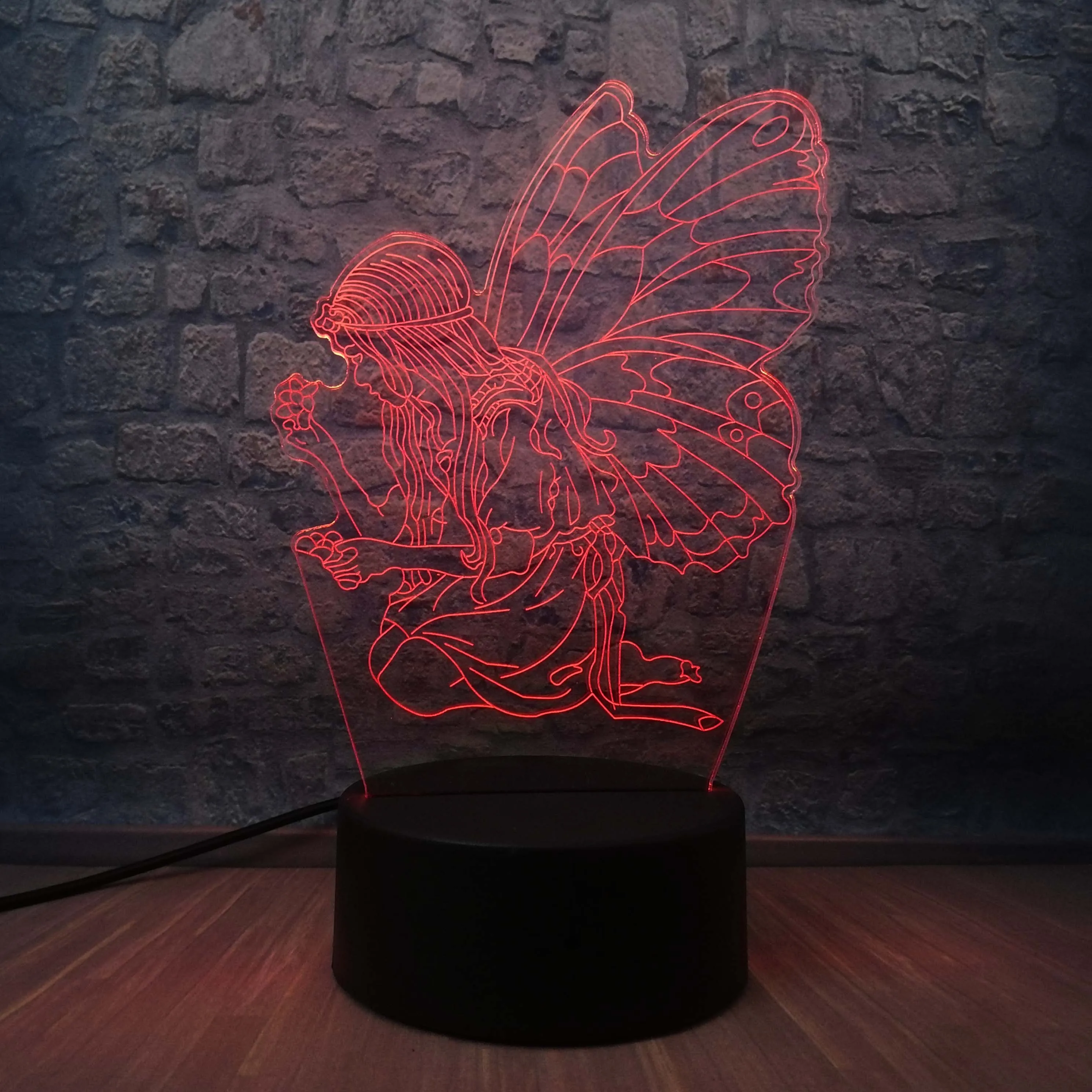 Декор для дома Бабочка Фея девушка крыло Ночник светильник 3D версия лампа