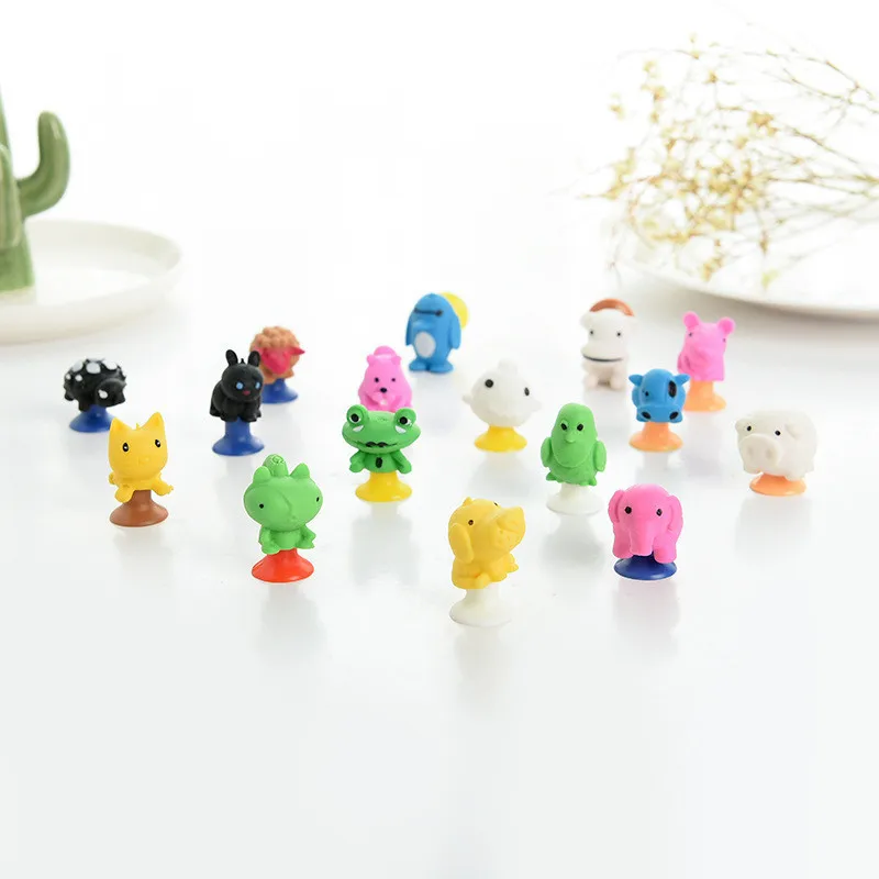 

10Pcs/lot Cute Mini Monster Sucker Capsule Model Little Cartoon Anime Animal Action Figures Suction Cup Toys For Children