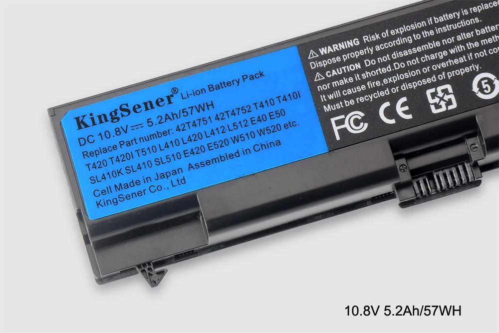 KingSener Аккумулятор для ноутбука ThinkPad L512 L412 L520 E425 E520 E525 W520 T410 T420 T510 T520 42T4751 42T4752 42T4885 42T4886 55