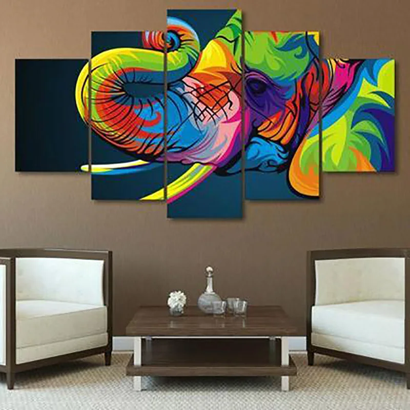 Настенные художественные украшения для дома 5 шт. цветные парусиновые картины с