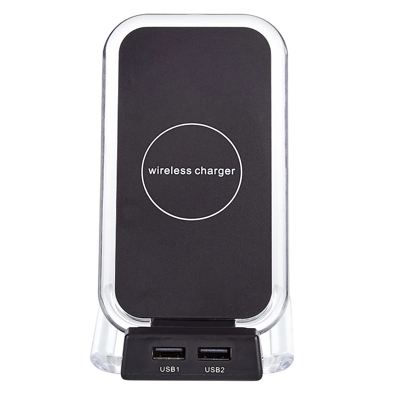 3 катушки Dual USB Порты и разъёмы Qi Беспроводной быстро Зарядное устройство зарядки Настольная подставка для iPhone 8/8 Plus X samsung S8 S9 плюс S7 S6 Edge Plus