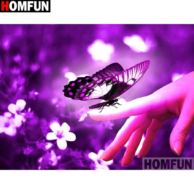Алмазная живопись HOMFUN A14328 картина Ручная бабочка с полными квадратными/круглыми