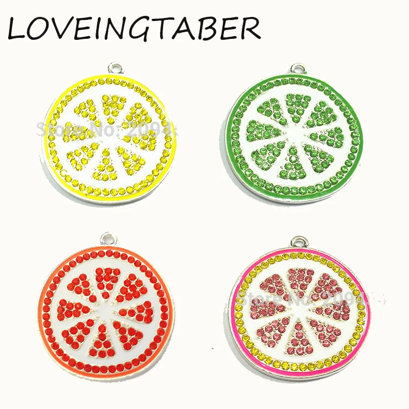 Выберите цвет сначала) 38 мм 10 шт./лот Лимонный кусочек/фрукт Ринестоун подвески для массивного летнего ожерелья.