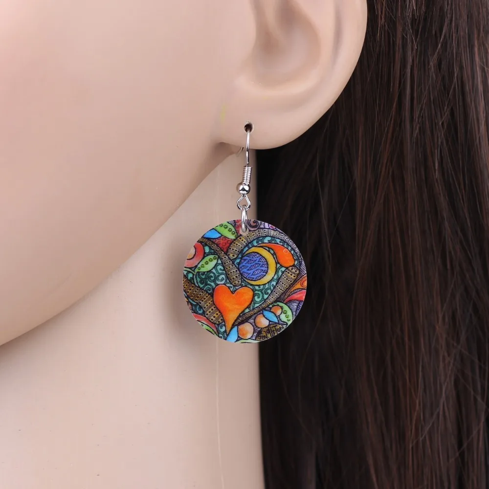 WEVENI богемные висячие серьги с большим уникальным сердцем круглые для женщин