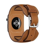 genuine leather band double tour bracelet strap watchband for apple watch 44mm 40mm 38mm 42mm iwatch series 5 4 3 2 replacement