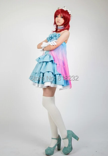 Шифоновое платье футболка Love Live Yume no Tobira Dreams Gate Nishikino Maki Униформа наряд аниме