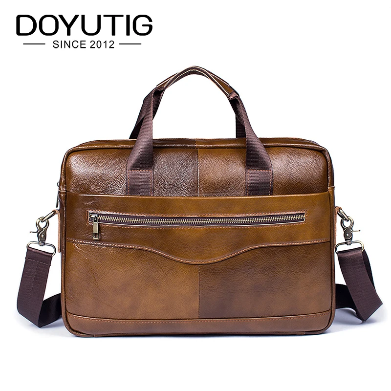 

Мужской деловой портфель DOYUTIG из натуральной кожи, сумка-мессенджер для ноутбука 14 дюймов, модные компьютерные сумки, G110