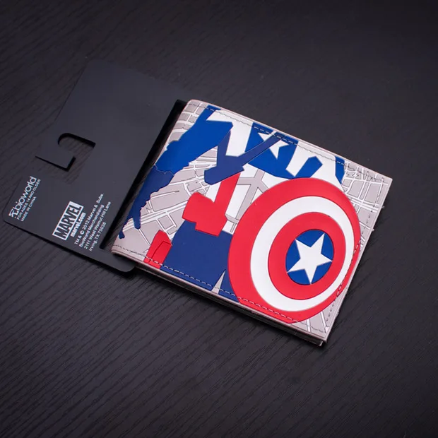 Captain America 2 Мужские кошельки в стиле комиксы dc, marvel, кожаный кошелек в стиле аниме "месть", сумка из пу пвх 4,5 дюймов, водонепроницаемый модный повседневный короткий кошелек - Цвет: Captain America 2
