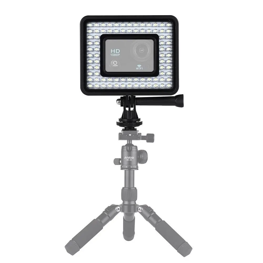 JinTu 5600K непрерывный квадратный 80 светодиодный кольцевой светильник для камеры светодиодный светильник подходит для светлячков 5S 6S 7S GoPro Hero 1 2 3 4 5 Спортивная камера
