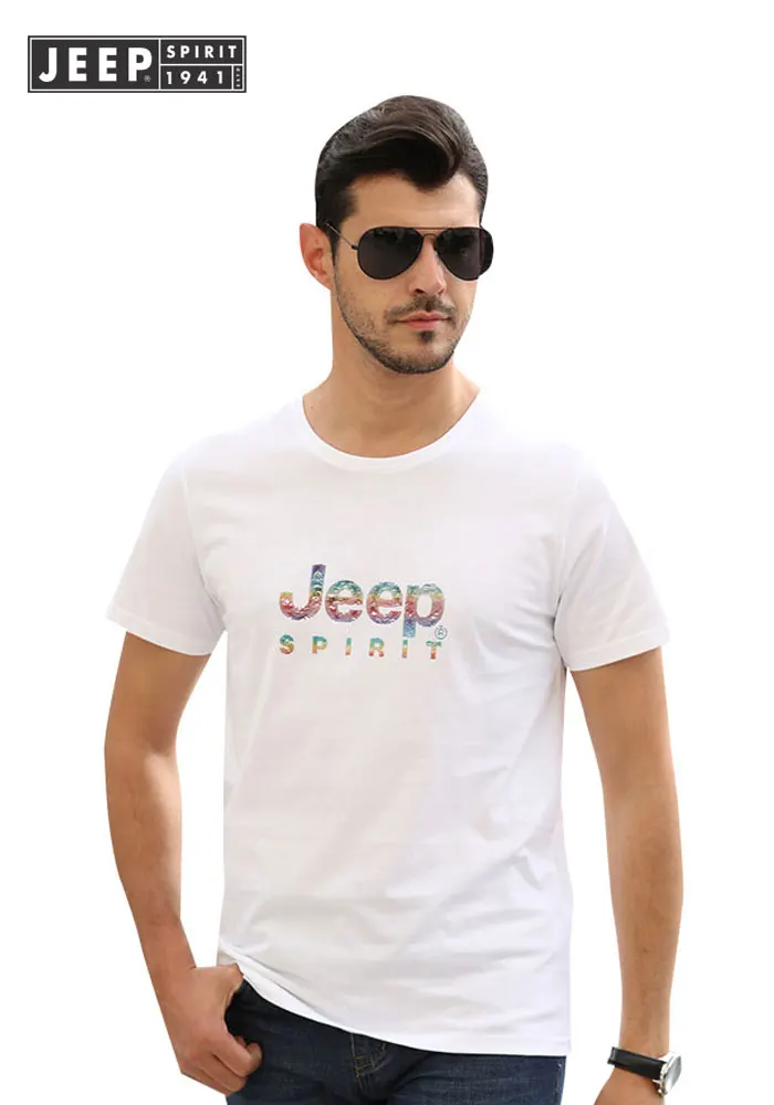 Бренд JEEP мужская одежда 2019 летние мужские футболки хлопковые умная Повседневная