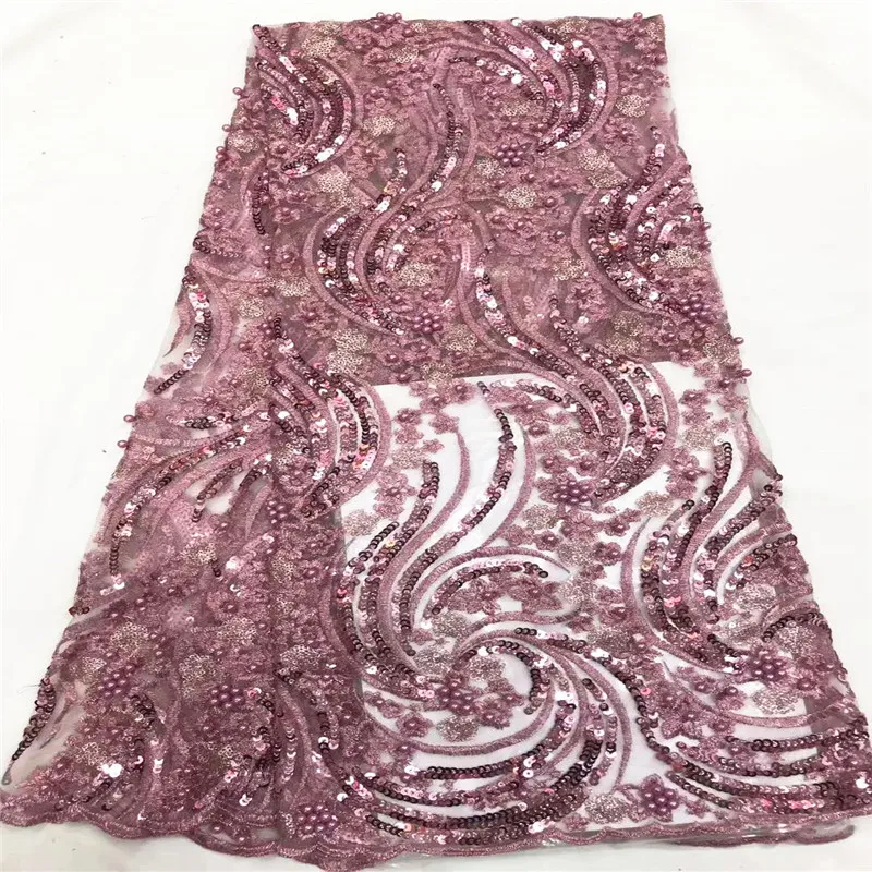 Hot Selling African Lace Fabric High Quality 2019 French Beads For Nigerian Wedding Dress With Sequins CDA194-3 | Дом и сад