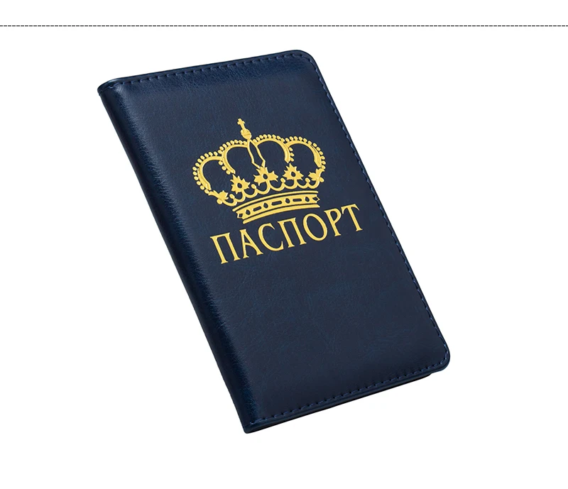 Русская Корона черная Мода Международный стандартный размер Обложка для паспорта водонепроницаемый твердый Держатель для паспорта из искусственной кожи