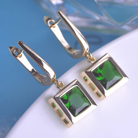 Мадри 6 цветовый серьги-каффы с кристаллами для женщин кубического циркония серебряного цвета квадратные бусины свадебные вечеринки аксессуары Пендиентес.