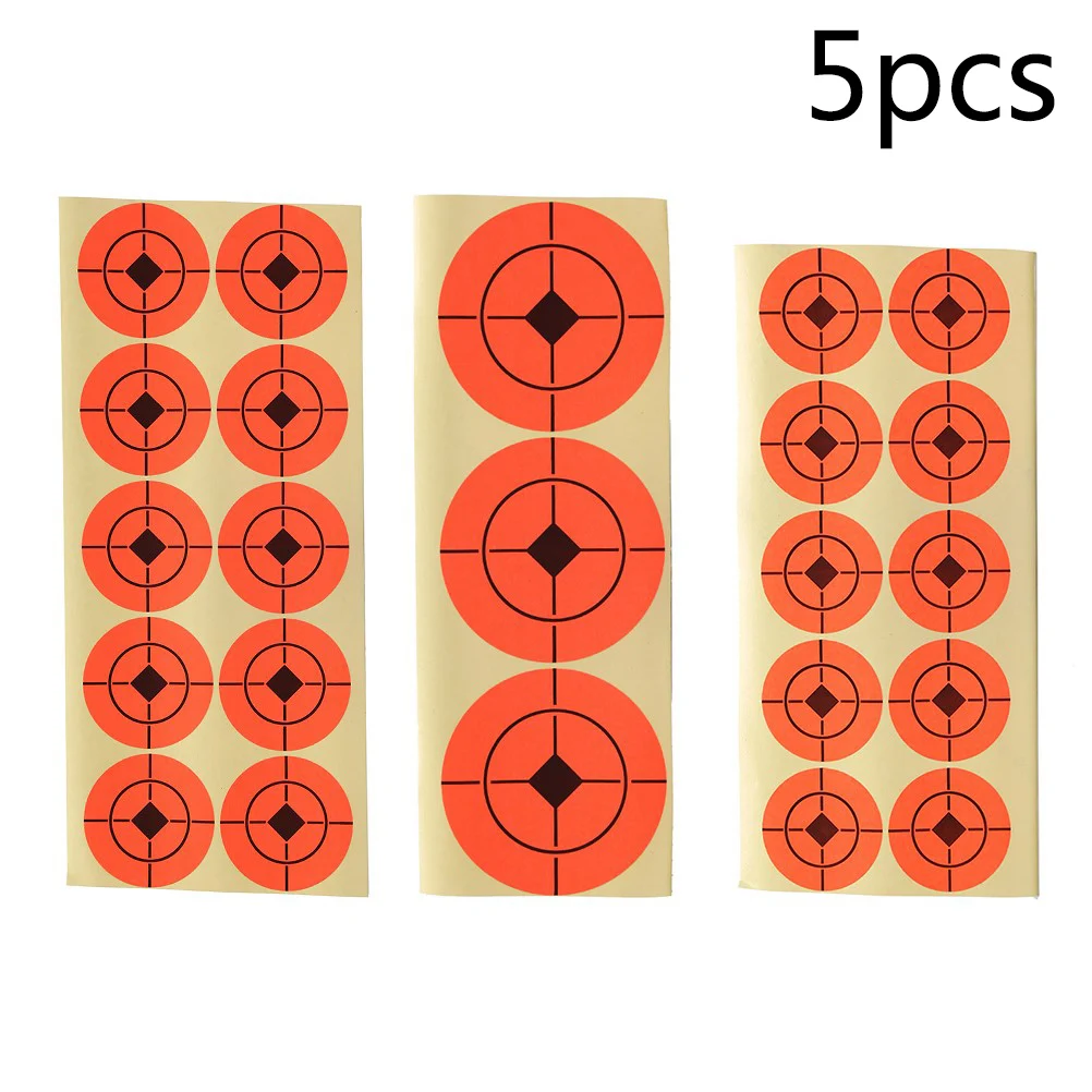 5 Pcs Neon Orange Self Adhesive 2-Inch Bullseye Target Stickers For Shooting Targets 4/5/7.5mm | Bow &amp Arrow