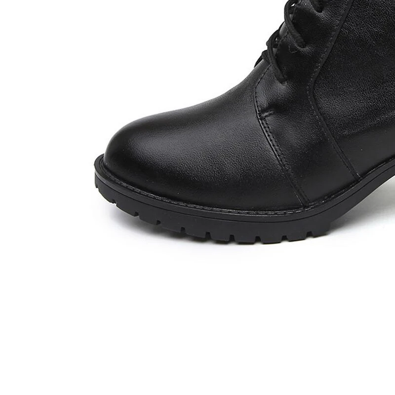 

YAERNI Brand shoes woman boots Fur one wool shoes snow boots 2018 winter non-slip comfortable genuine leather shoes E626