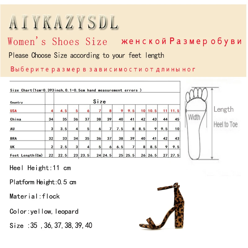 

AIYKAZYSDL 2019 Women Concise Leopard Print Floral Sandals Thick Block Chunky Heel Ankle Strap High Heels Fetish Shoes Clubwear
