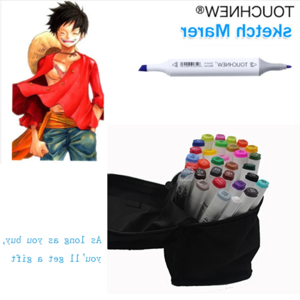 (Подарок две метки) шесть поколений маркеры для эскизов двойной спирт ручная