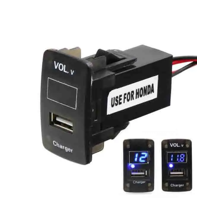 Автомобильное зарядное устройство с USB интерфейсом 5 в 2 1 А и измеритель