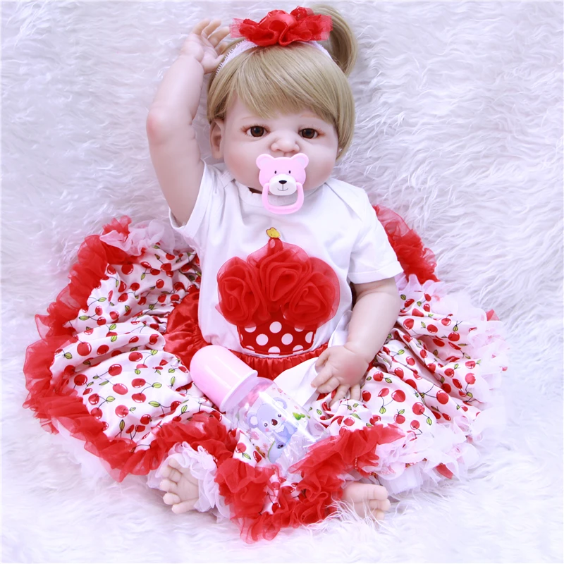 

Кукла реборн силиконовая, Реалистичная кукла красного фонаря для девочек, подарок на Рождество и день рождения, игрушка, 22 дюйма