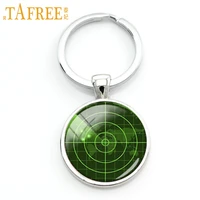 tafree handmade trendy dark green radar screen picture key chain charm navy ship radar art keychain jewelry sailors gift kc493
