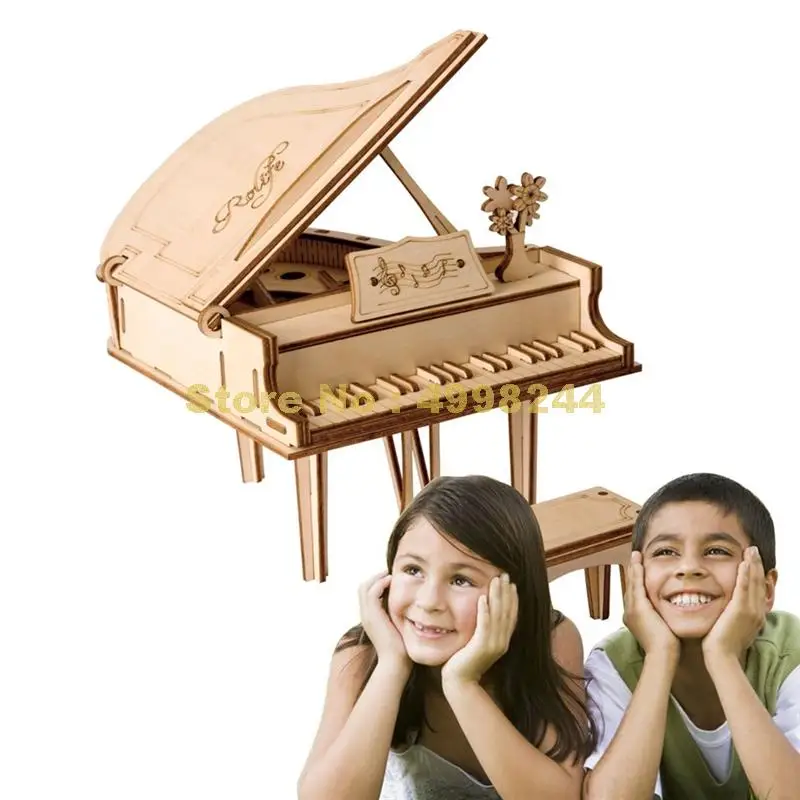 tg402 diy piano 3d laser cutting wooden puzzle gift children kids model building kits toy Toy | Игрушки и хобби