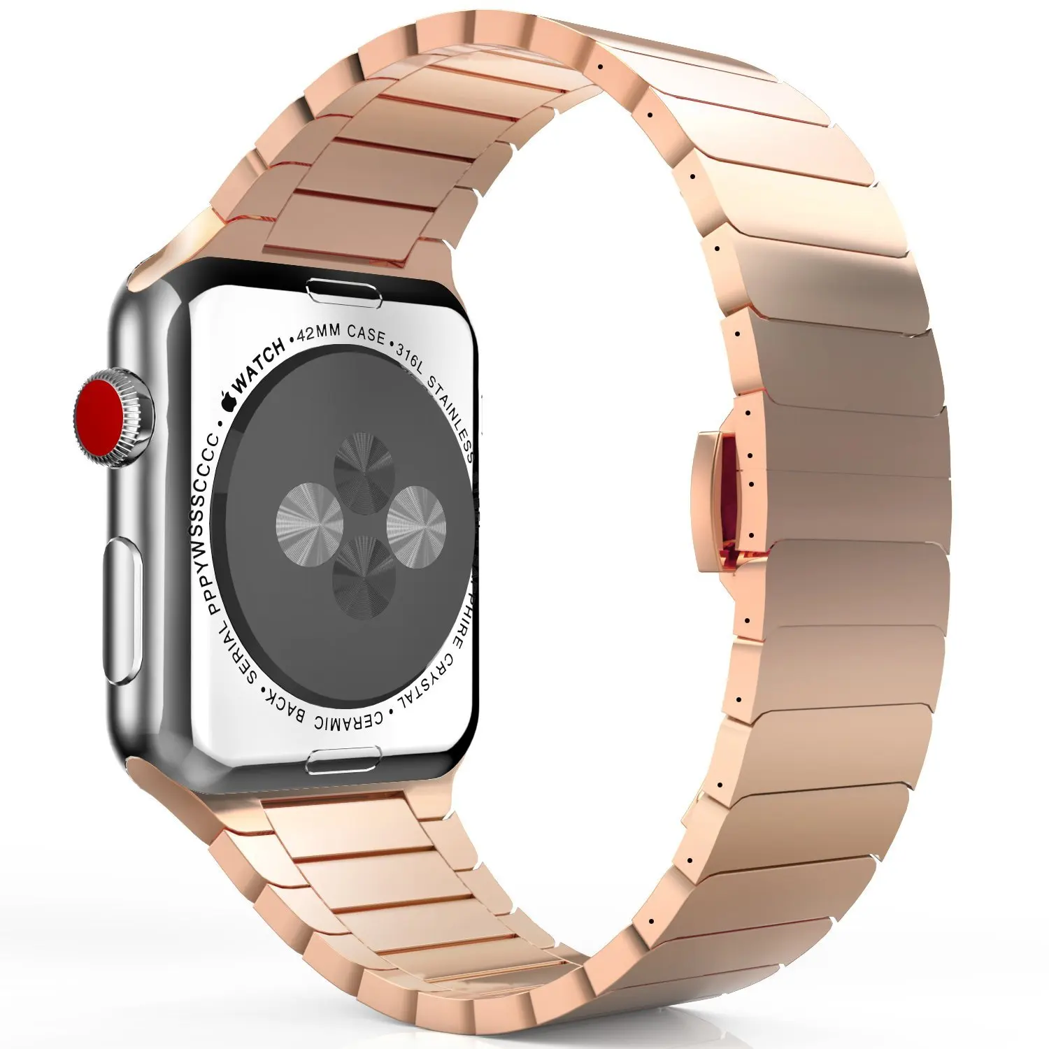 Ремешок-браслет для Apple Watch, Классическая пряжка-бабочка, ремешок из нержавеющей стали, аксессуары для часов 42, 38, 44, 40 мм, серия 5, 4, 3, 2