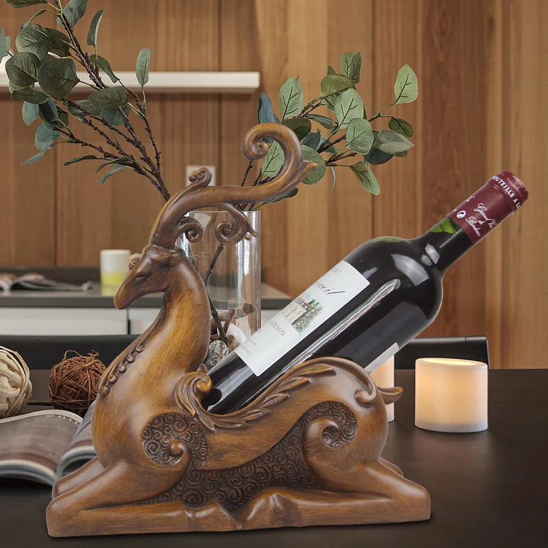 

Creative Household Wine Rack Decoration Resin Handicraft Wine Rack Modern Simple Deer Head Red Wine Rack