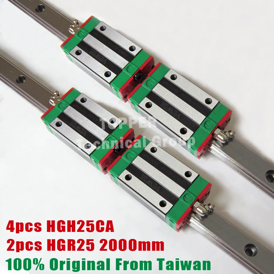HIWIN Линейная направляющая 2000 мм 2 шт. HGR25 линейная + 4 HGH25CA CNC линейный направляющий