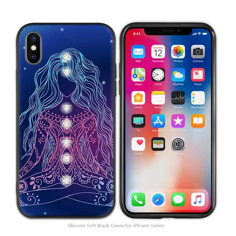 A002 Противоударный ТПУ силиконовый чехол с мандалой чакрой йогой для iPhone X XS XR XS 11 11Pro Max 7 8 6 6S 5 5S SE Plus Fundas Capa - Цвет: A002