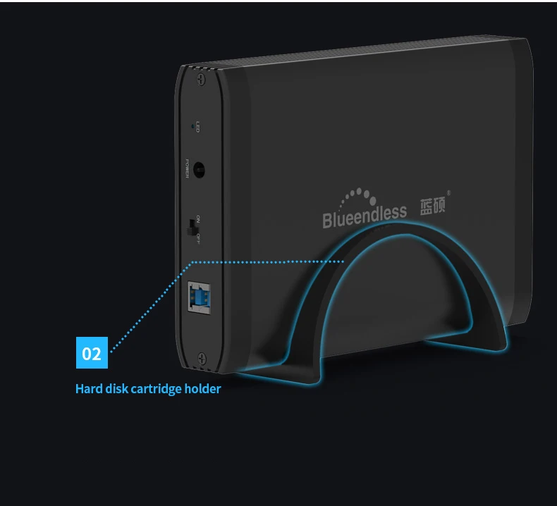Blueendless HDD 3," внешний жесткий диск Алюминиевый Usb 3,0 жесткий диск Sata 1 ТБ до 4 ТБ, украшенное мозаикой из драгоценных камней, 12V 2A AC Мощность Disco Duro Externo
