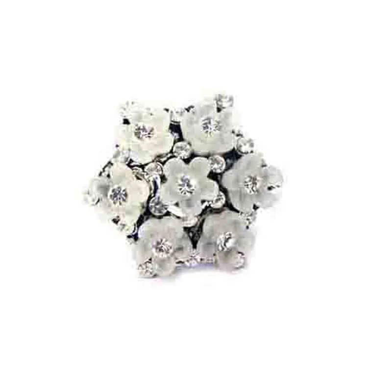 

New 30pcs lot 25mm crystal acrylic rose flower metal pentagon shank garment button fashion ornament accessories
