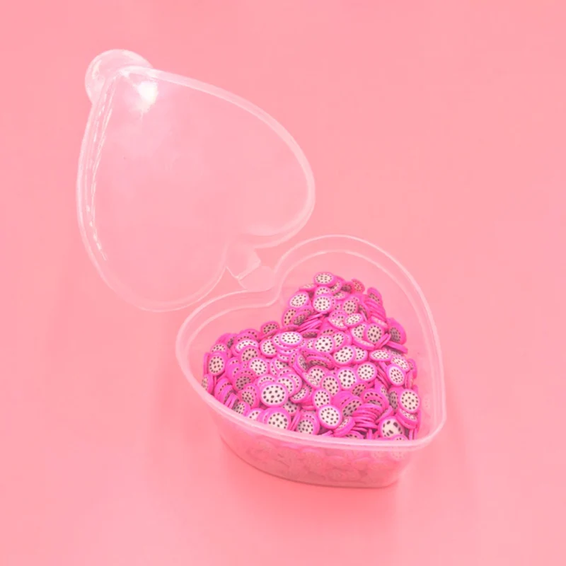 Сердце-коробка гончарные фруктовые ломтики наполнитель для ногтей художественные советы слизи фрукты для детей Lizun DIY клейкие аксессуары Принадлежности украшения