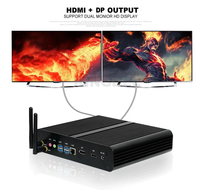 Мини-ПК 8G ram 1T SSD Kaby Lake i7 7500U Intel HD graphics 620 HDMI 4K USB 3,0 Micro PC компьютер без вентилятора NC360