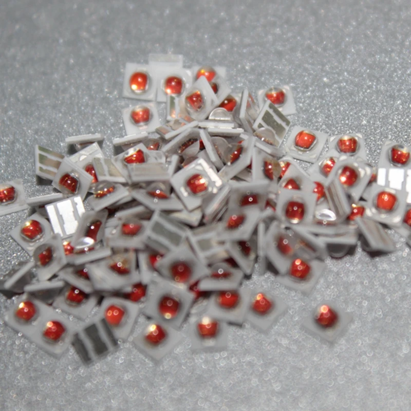 50 шт./лот 1 Вт 3 3535 SMD высокомощный янтарно желтый светодиодный диодный чип
