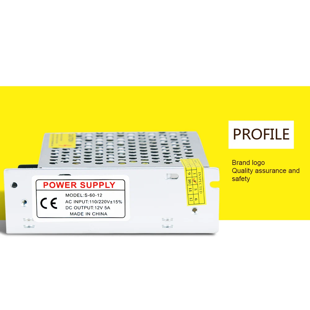 5A 60 Вт DC Мощность Трансформаторы 12 В AC100 240 S 120 светодиодный Drive switc Питание адаптер