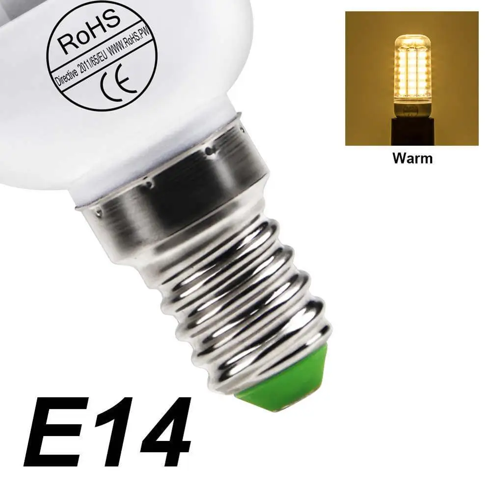 E14 Warm White E27 светодиодная лампочка E14 лампа "Кукуруза лампы 220V Bombilla Gu10 15W лампы в форме свечи светильник 3W 5 Вт, 7 Вт, 9 Вт, 12 Вт, G9 люстра светильник ing B22 SMD 5730 - Испускаемый цвет: E14 Warm White