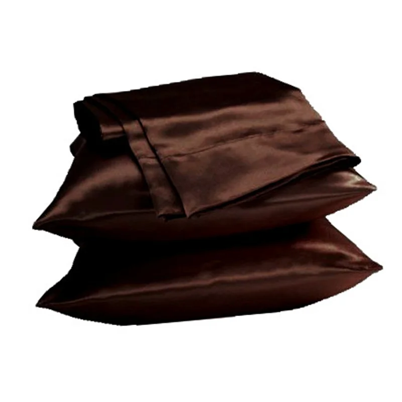 

1pc Soft Silky Satin Solid Color standard/Queen pillow cases Set