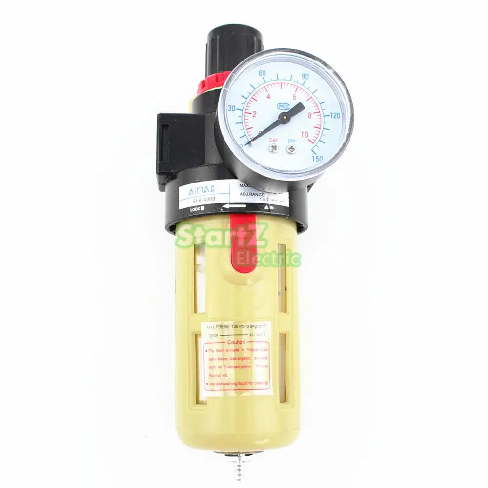 

BFR-4000 Adjustable Polycarbonate Air Pneumatic Filter Regulator 1/2"PT