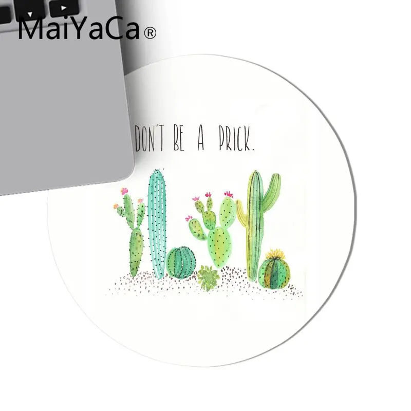 22X22 CM MaiYaCa кактус акварельный комфортный круглый коврик для мыши игровой коврик для мыши Клавиатура коврик для Геймерской игровой коврик для мыши Настольный коврик Аниме Коврик для мыши - Цвет: 22X22 CM