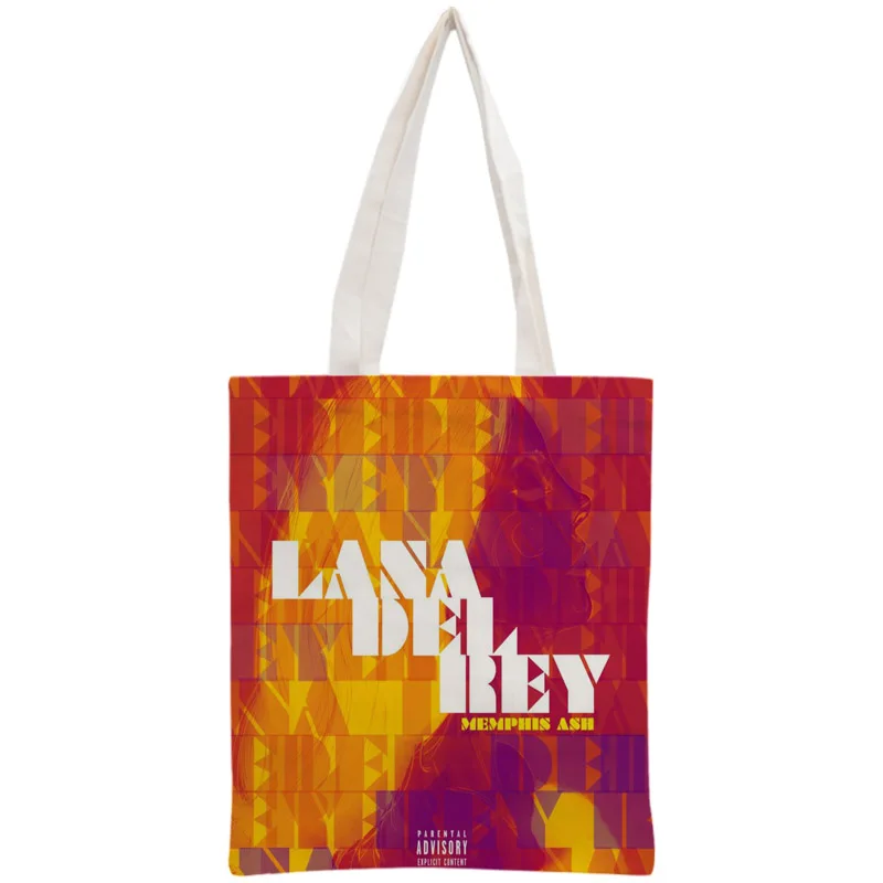 Индивидуальная сумка-тоут Lana Del Rey, многоразовая сумка 30x35 см, двухсторонняя сумка, сумка через плечо, складная Холщовая Сумка для покупок - Цвет: 6
