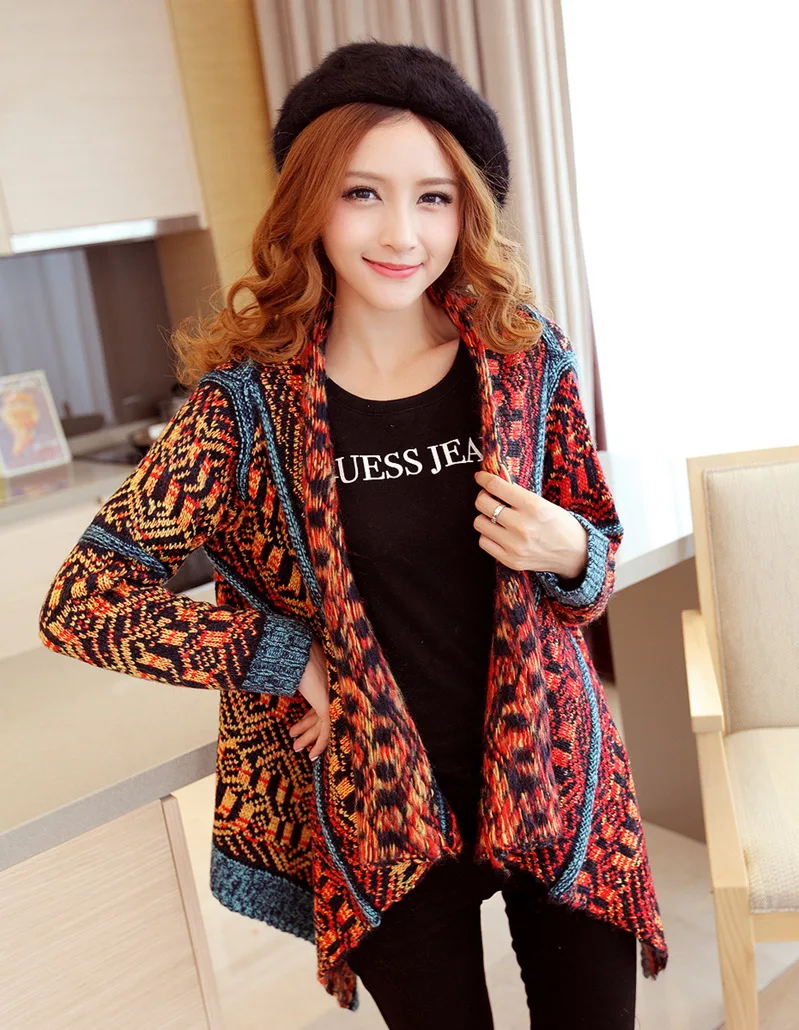 6119 women's loose sweater cardigan 
