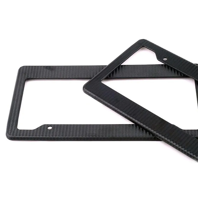 2019 New 2pcs Carbon Fiber Painted Twill License Plate Frame Slim Design With Screw license plate frame car | Автомобили и