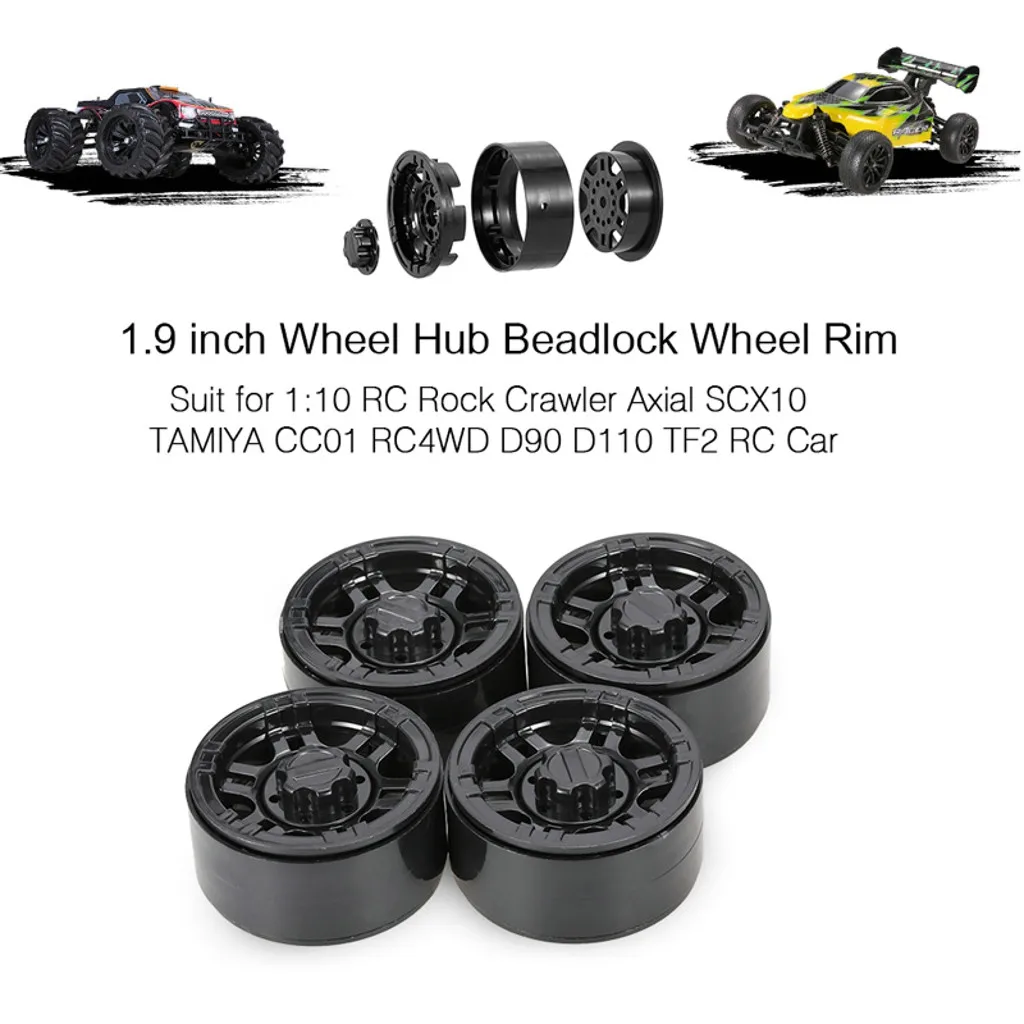 4 шт. 1,9 дюйма Ступица колеса Beadlock Обода Колеса для 1:10 RC Рок Гусеничный осевой RC автомобиль Высокое качество RC части автомобиля игрушки для детей